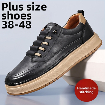 2025. gada rudens jaunās mīkstās ādas vīriešu kurpes ar pārrobežu mīkstu zoli, modernas, daudzpusīgas ikdienas ādas kurpes, sporta apavi vairumtirdzniecībā