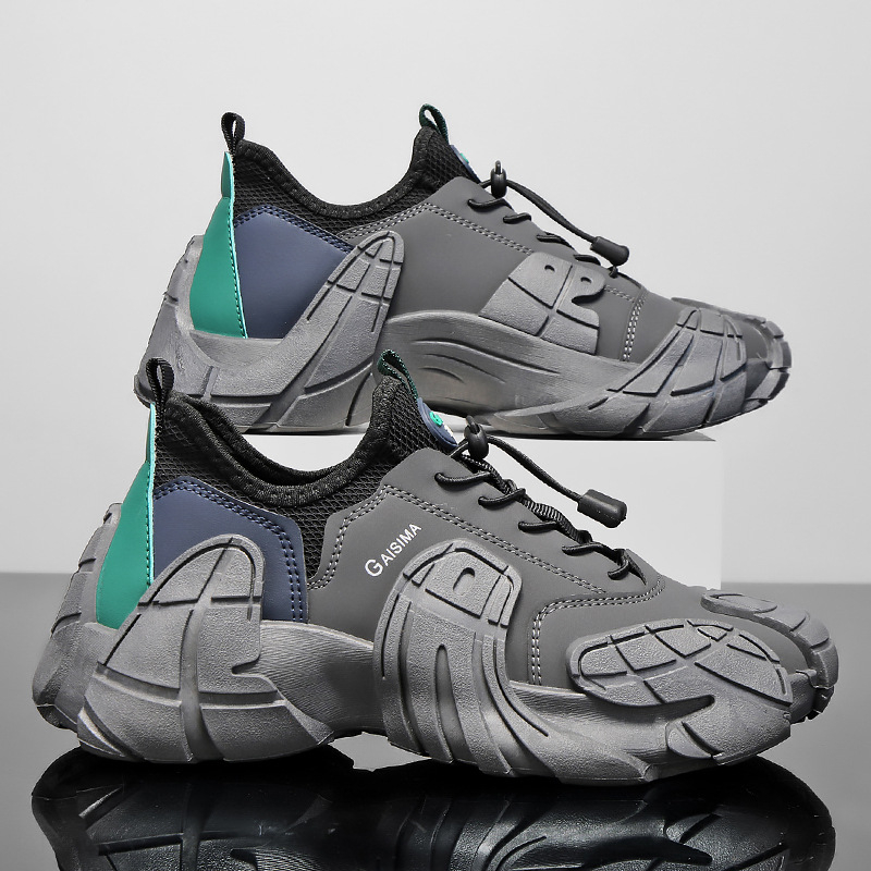 Pánske outdoorové tenisky s hrubou podrážkou z roku 2025, jarný a jesenný trend, ležérna obuv pre mládež, móda v kórejskom štýle, pánske topánky pre otcov