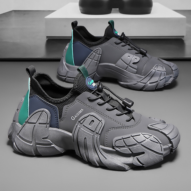 Pánske outdoorové tenisky s hrubou podrážkou z roku 2025, jarný a jesenný trend, ležérna obuv pre mládež, móda v kórejskom štýle, pánske topánky pre otcov
