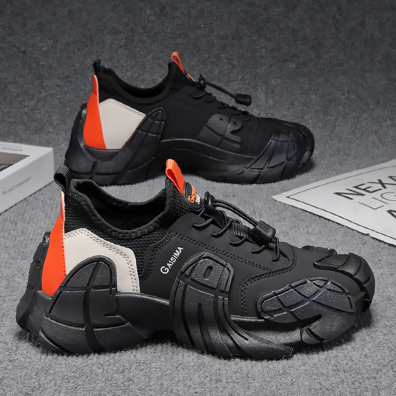 Pánske outdoorové tenisky s hrubou podrážkou z roku 2025, jarný a jesenný trend, ležérna obuv pre mládež, móda v kórejskom štýle, pánske topánky pre otcov