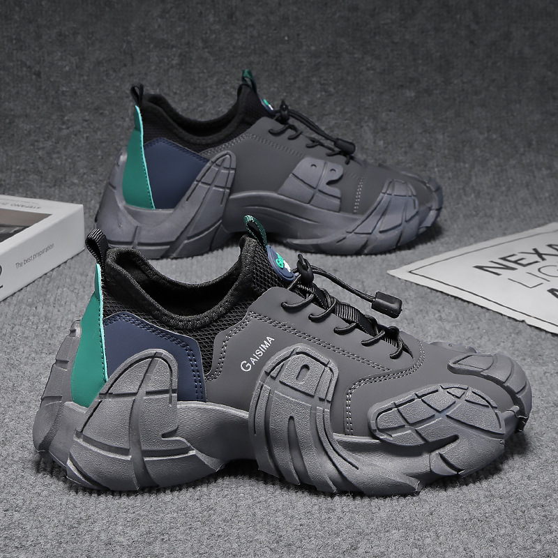 Pánske outdoorové tenisky s hrubou podrážkou z roku 2025, jarný a jesenný trend, ležérna obuv pre mládež, móda v kórejskom štýle, pánske topánky pre otcov