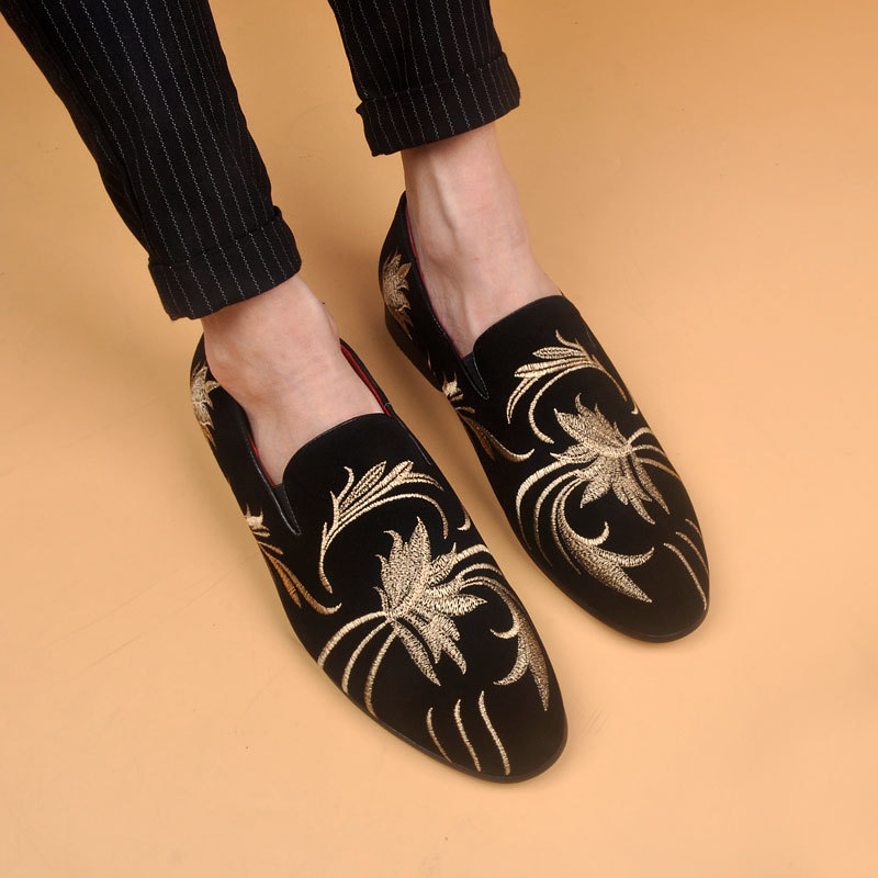 Ljetne prozračne ležerne cipele za lijeno obuvanje od matirane kože, ležerne vezene cipele za lijeno obuvanje, mladenačke moderne muške cipele