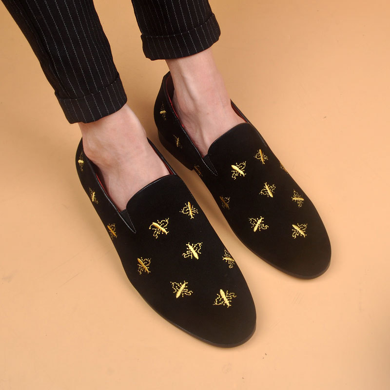 Ljetne prozračne ležerne cipele za lijeno obuvanje od matirane kože, ležerne vezene cipele za lijeno obuvanje, mladenačke moderne muške cipele