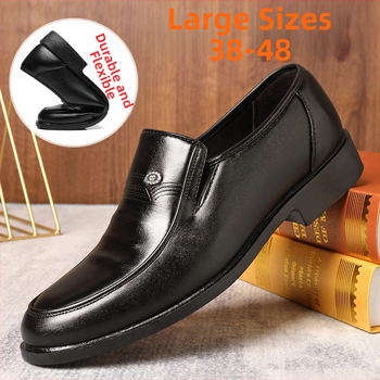 Pánske topánky Jarné nové kožené topánky pre väčšie veľkosti, pánske cezhraničné priedušné topánky s mäkkou podrážkou pre stredný vek, kožené topánky, univerzálne topánky pre oteckov, módne topánky