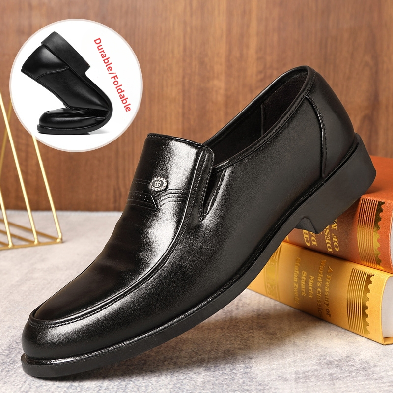 Pánske topánky Jarné nové kožené topánky pre väčšie veľkosti, pánske cezhraničné priedušné topánky s mäkkou podrážkou pre stredný vek, kožené topánky, univerzálne topánky pre oteckov, módne topánky