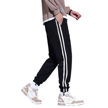 Lyocell jesenné ležérne nohavice pánske voľné univerzálne vysoko kvalitné háremové pánske nohavice 2023 pruhované športové nohavice so viazaním na členky módne