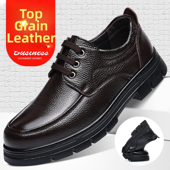 Jesenske i zimske nove tatine cipele, mekane kožne poslovne ležerne muške kožne cipele s okruglim vrhom, kožne cipele s debelim potplatom, muške prozračne cipele za srednje i starije osobe