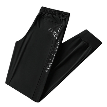 Tvornica izravno M-8X ljetne tanke elastične hlače velike veličine od ledene svile, ljetne muške sportske ležerne hlače s patentnim zatvaračem i džepovima