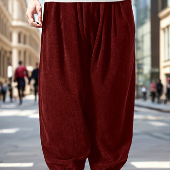 2024. Muške kordurojske hlače za vanjsku trgovinu, Four Seasons, široke nogavice, Haren hlače europske veličine, jednobojne ležerne hlače