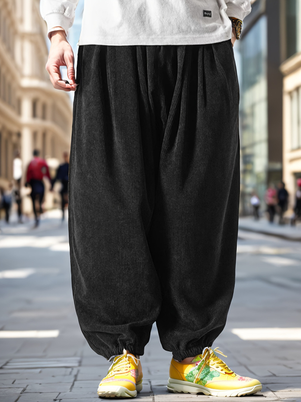 2024. Muške kordurojske hlače za vanjsku trgovinu, Four Seasons, široke nogavice, Haren hlače europske veličine, jednobojne ležerne hlače