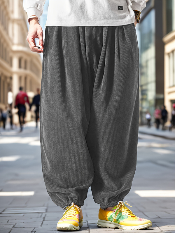 2024. Muške kordurojske hlače za vanjsku trgovinu, Four Seasons, široke nogavice, Haren hlače europske veličine, jednobojne ležerne hlače