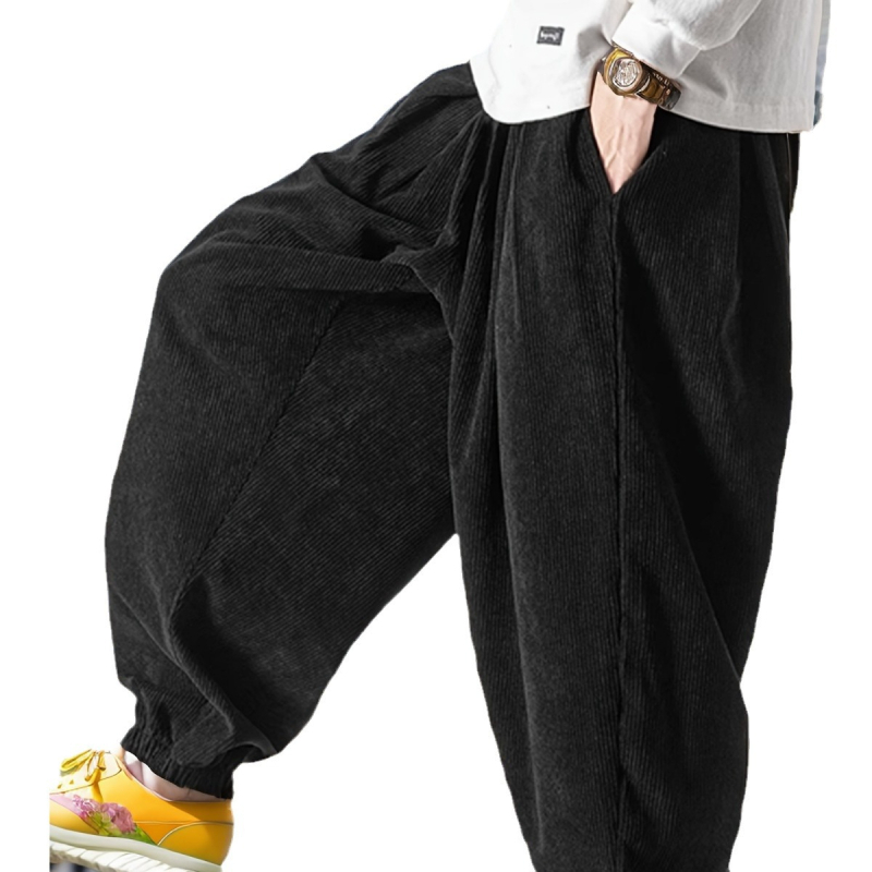 2024. Muške kordurojske hlače za vanjsku trgovinu, Four Seasons, široke nogavice, Haren hlače europske veličine, jednobojne ležerne hlače