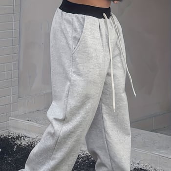 Muške ležerne hlače za vanjsku trgovinu, američki hip-hop, hip ples, sportske hlače, kontrastne boje, šavovi s vezicom, nove široke hlače