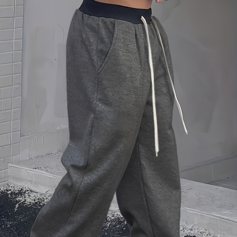 Muške ležerne hlače za vanjsku trgovinu, američki hip-hop, hip ples, sportske hlače, kontrastne boje, šavovi s vezicom, nove široke hlače