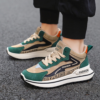 Jesenske nove muške modne svestrane ležerne cipele, muške tenisice s debelim potplatom, neklizajuće i otporne na habanje, niske cipele s vezicama