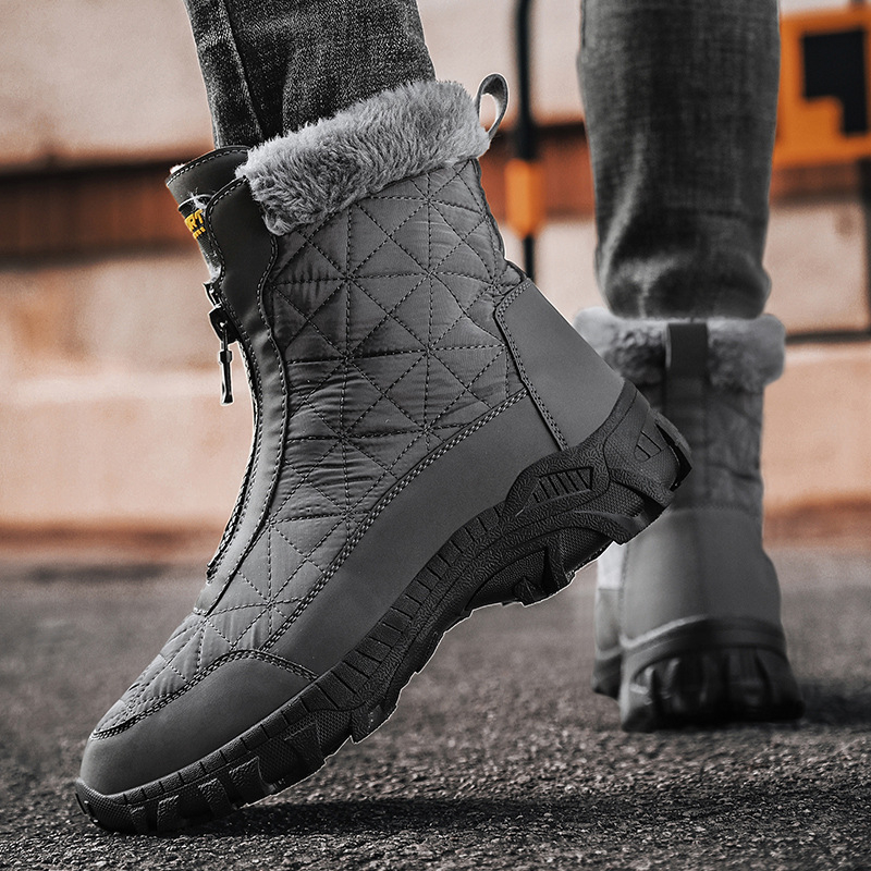 Zimné bavlnené topánky 2025, pánske veľké snehové čižmy, outdoorové a zamatové topánky s hrubým podrážkou, nové topánky Gaobang