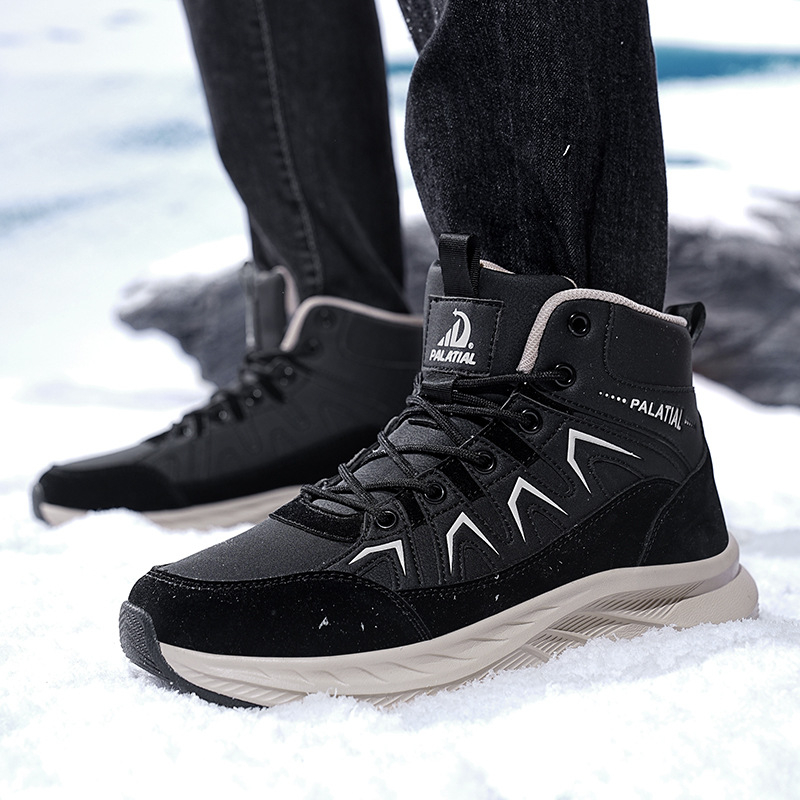 Jesenske i zimske nove flisom podstavljene tople, debeli potplat, neklizajuće, otporne na habanje, visoke muške planinarske cipele za sve vrste sportova