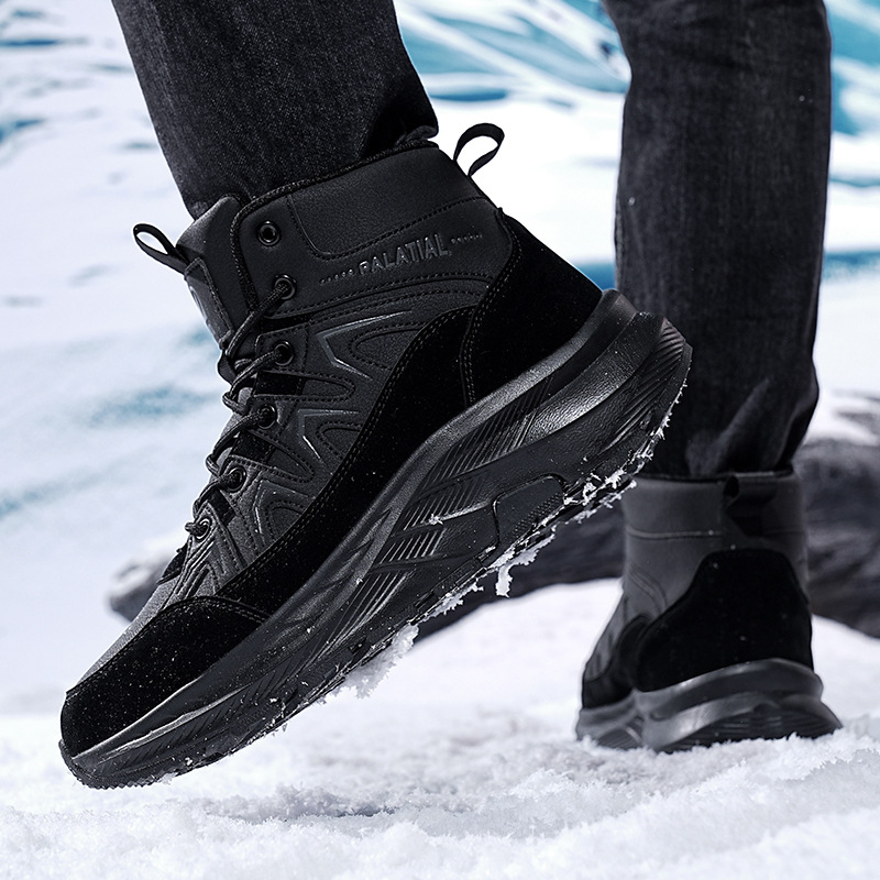 Jesenske i zimske nove flisom podstavljene tople, debeli potplat, neklizajuće, otporne na habanje, visoke muške planinarske cipele za sve vrste sportova