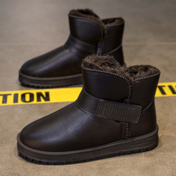 Cizme de zăpadă pentru bărbați, căptușite cu fleece, antiderapante, confortabile, de iarnă, îngroșate și calde, cu talpă groasă, confortabile, la modă, asortate, din bumbac