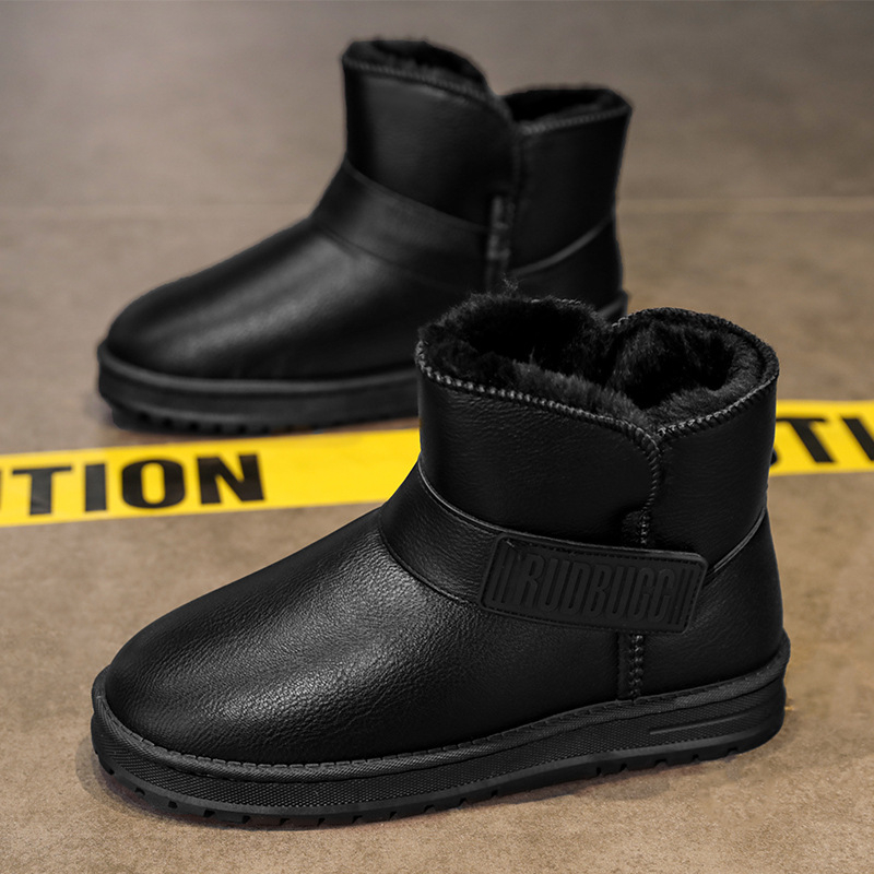 Cizme de zăpadă pentru bărbați, căptușite cu fleece, antiderapante, confortabile, de iarnă, îngroșate și calde, cu talpă groasă, confortabile, la modă, asortate, din bumbac