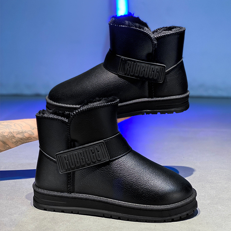 Cizme de zăpadă pentru bărbați, căptușite cu fleece, antiderapante, confortabile, de iarnă, îngroșate și calde, cu talpă groasă, confortabile, la modă, asortate, din bumbac