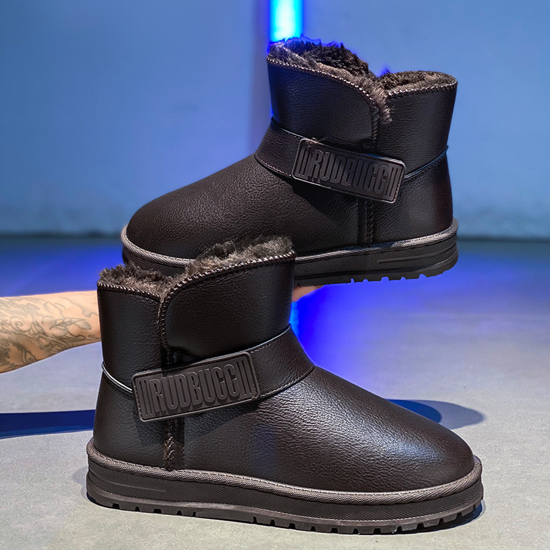 Cizme de zăpadă pentru bărbați, căptușite cu fleece, antiderapante, confortabile, de iarnă, îngroșate și calde, cu talpă groasă, confortabile, la modă, asortate, din bumbac