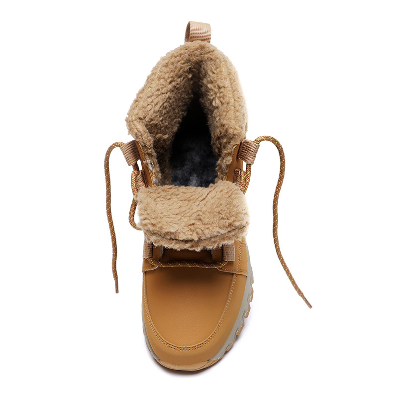 Male veličine 36 37 plus veličine 45 46 visokokvalitetne niske zimske čizme s flis podstavom, muške, debelog dna, neklizajuće, otporne na habanje, zimske s vezicama