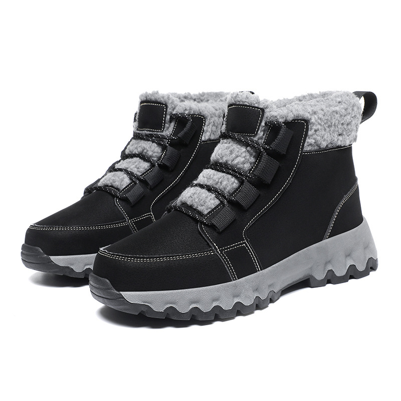 Male veličine 36 37 plus veličine 45 46 visokokvalitetne niske zimske čizme s flis podstavom, muške, debelog dna, neklizajuće, otporne na habanje, zimske s vezicama