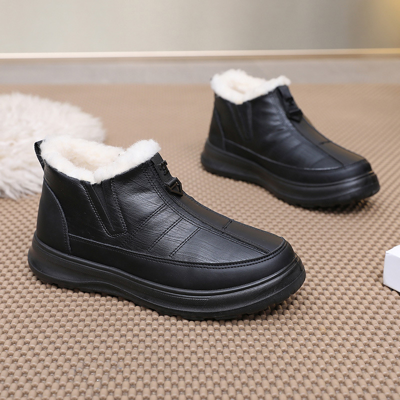 Vyriški sniego batai, nauji, su vilnos pamušalu, sustorinti, vidutinio ir pagyvenusio amžiaus medvilniniai batai, vieno pedalo, vandeniui atsparūs, neslystantys, šilti batai