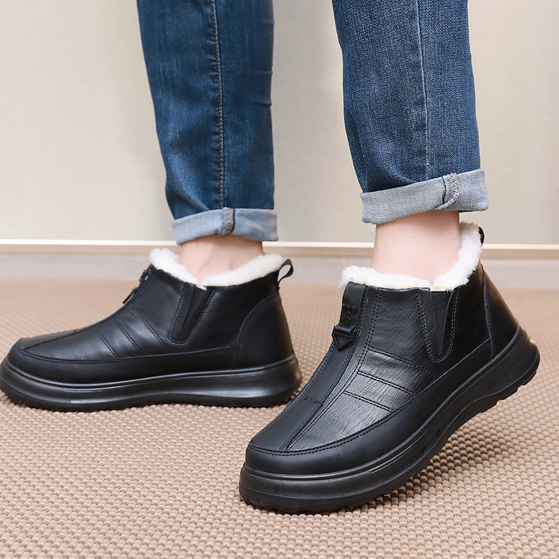 Vyriški sniego batai, nauji, su vilnos pamušalu, sustorinti, vidutinio ir pagyvenusio amžiaus medvilniniai batai, vieno pedalo, vandeniui atsparūs, neslystantys, šilti batai