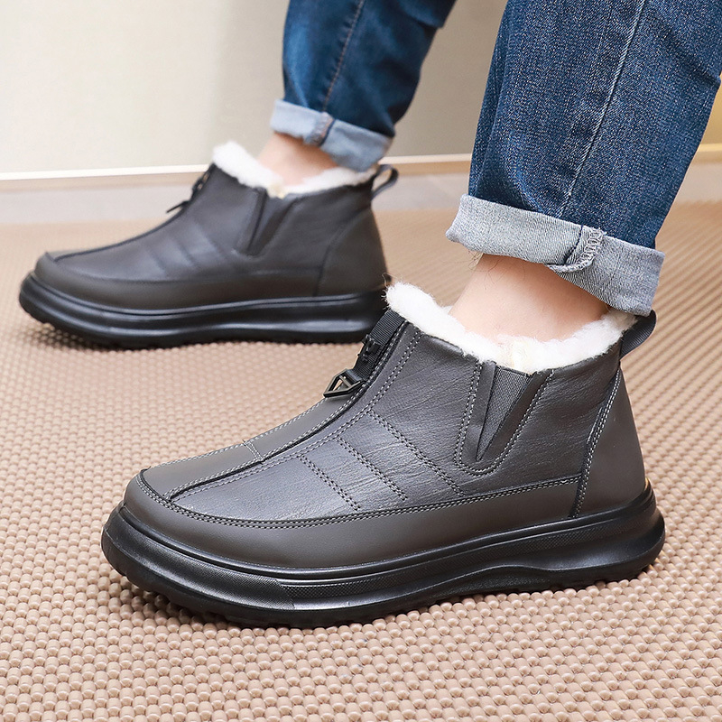 Vyriški sniego batai, nauji, su vilnos pamušalu, sustorinti, vidutinio ir pagyvenusio amžiaus medvilniniai batai, vieno pedalo, vandeniui atsparūs, neslystantys, šilti batai