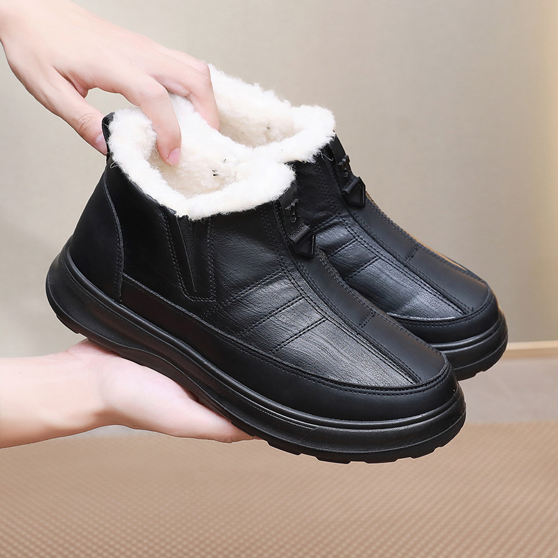 Vyriški sniego batai, nauji, su vilnos pamušalu, sustorinti, vidutinio ir pagyvenusio amžiaus medvilniniai batai, vieno pedalo, vandeniui atsparūs, neslystantys, šilti batai