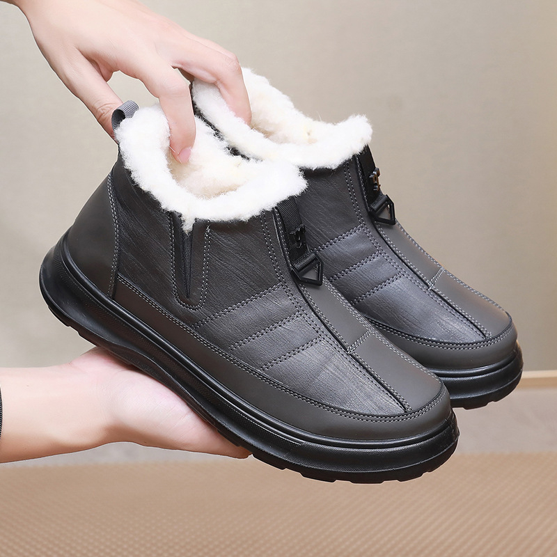 Vyriški sniego batai, nauji, su vilnos pamušalu, sustorinti, vidutinio ir pagyvenusio amžiaus medvilniniai batai, vieno pedalo, vandeniui atsparūs, neslystantys, šilti batai