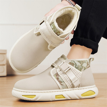 Χειμερινά ανδρικά casual παπούτσια με επένδυση fleece και βαμβακερή επένδυση, μοντέρνα, αθλητικά ανδρικά παπούτσια με χοντρή σόλα που αυξάνουν το ύψος και είναι ανθεκτικά στο κρύο.