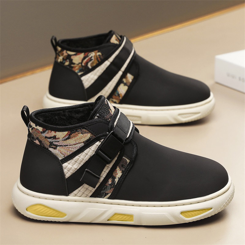 Zimné pánske ležérne univerzálne topánky s flísovou podšívkou a bavlnenou výstelkou, módne hrubopodrážkové športové pánske topánky odolné voči chladu