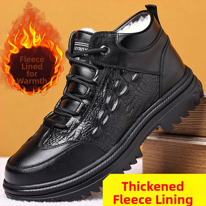 Zimske nove vunene tople pamučne čizme, muške visoke čizme s debelim dnom, otporne na habanje, tople cipele s flis podstavom