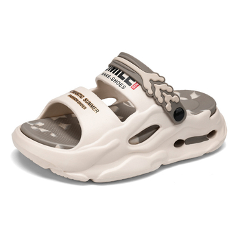 Διασυνοριακά σανδάλια ανδρών καλοκαιρινής ένδυσης αντιολισθητικά περιττώματα αίσθηση παχύ κάτω μέρος αυξημένη οδήγηση παντόφλες παραλίας διπλής χρήσης μια γενιά μαλλιών