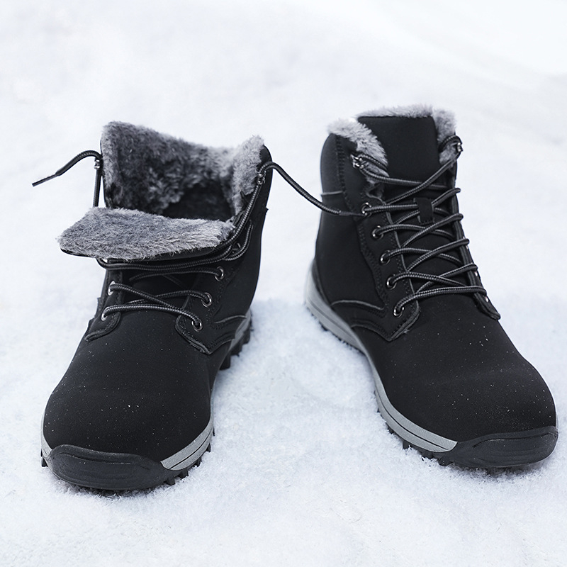 Amazon Hot Selling Winter Mountain Shoes Men's Waterproof Snehule High Top Outdoor Sneakers with fleecovou podšívkou Warm Bavlnené topánky