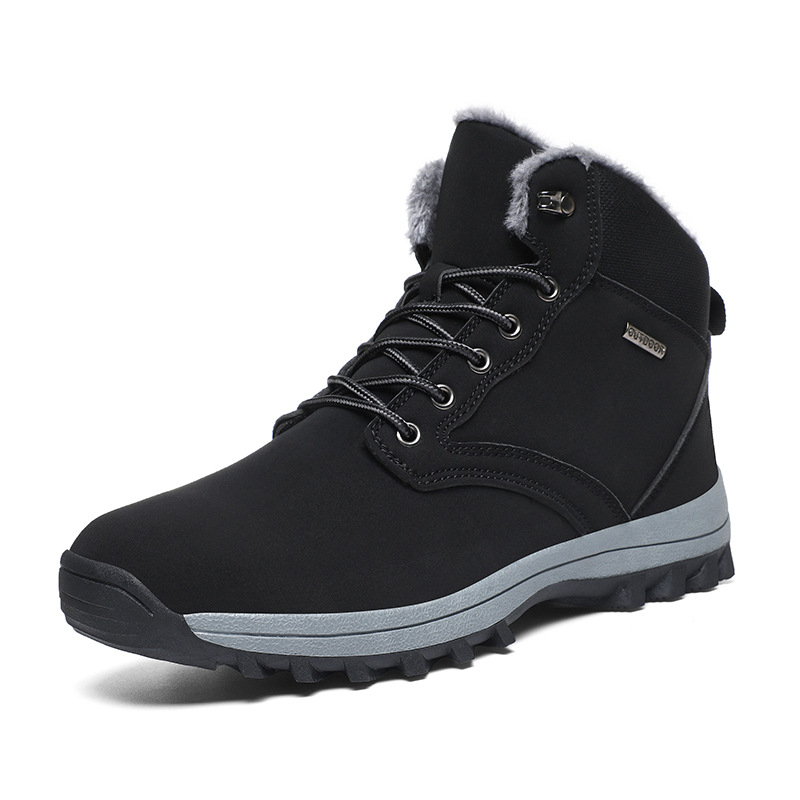 Amazon Hot Selling Winter Mountain Shoes Men's Waterproof Snehule High Top Outdoor Sneakers with fleecovou podšívkou Warm Bavlnené topánky