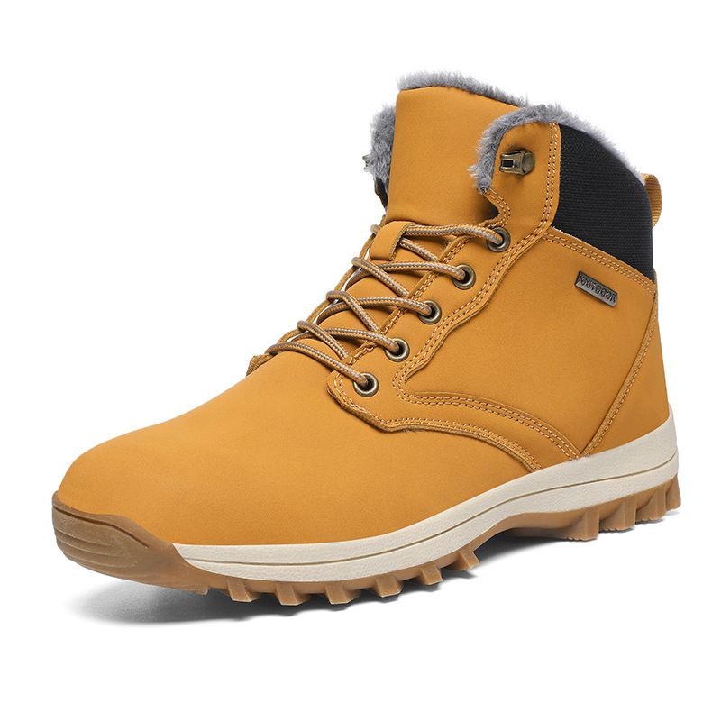 Amazon Hot Selling Winter Mountain Shoes Men's Waterproof Snehule High Top Outdoor Sneakers with fleecovou podšívkou Warm Bavlnené topánky