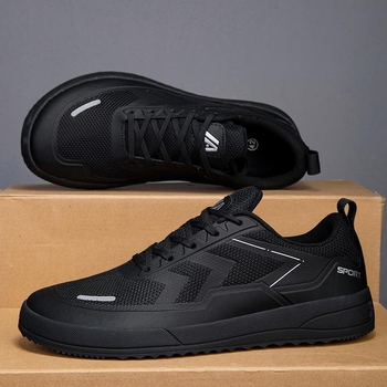 Γρήγορο τρέμουλο χεριών διασυνοριακό ανδρικό υπαίθριο πεζοπορία, όλα μαύρα αθλητικά παπούτσια μόδας παπούτσια με φαρδιά δάχτυλα, casual παπούτσια skate 48 γιάρδες παπούτσια ξυπόλυτου