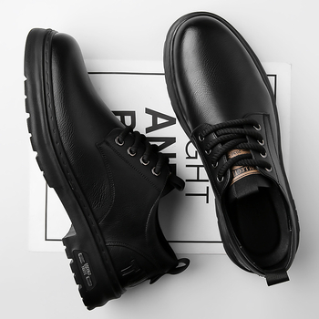 Vyriški batai 2024 m. rudens karvės odos batai Vyriški darbo batai didelėmis pirštais Žemakulniai laisvalaikio trumpi batai Madingi batai Martino batai vyrams