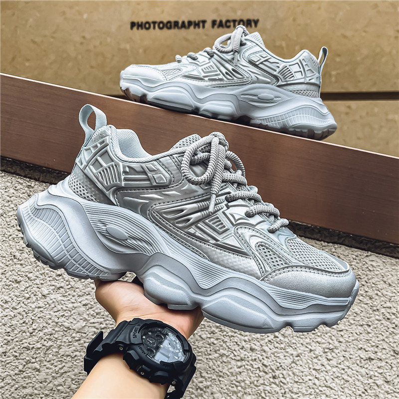 Pantofi sport pentru bărbați, toamna și iarna, cu plasă respirabilă, casual, pentru tineri, cu talpă groasă și absorbție de șocuri, măriți, pentru studenți și tați, la modă