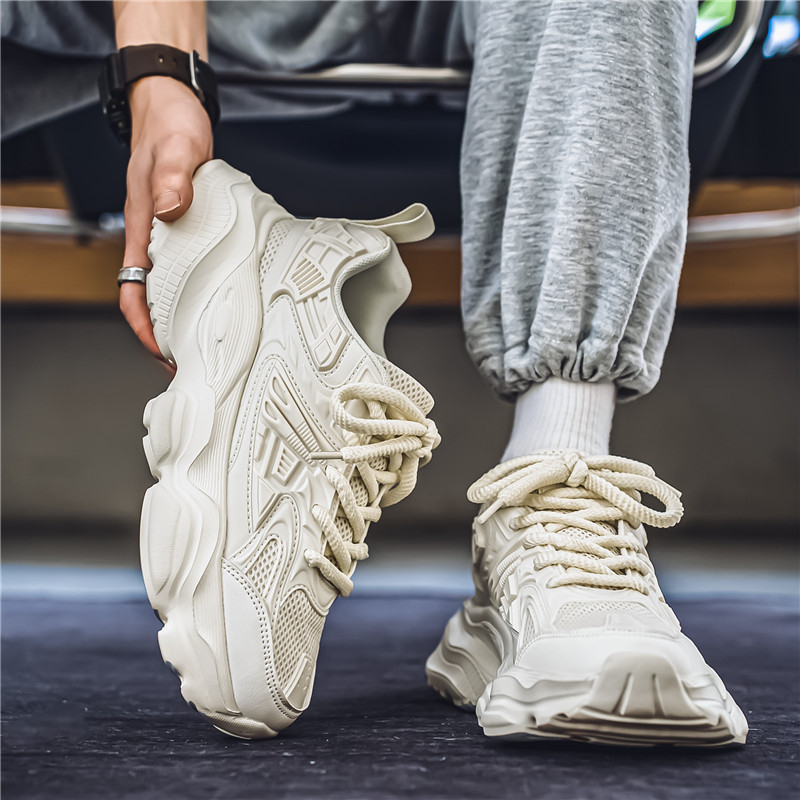 Pantofi sport pentru bărbați, toamna și iarna, cu plasă respirabilă, casual, pentru tineri, cu talpă groasă și absorbție de șocuri, măriți, pentru studenți și tați, la modă