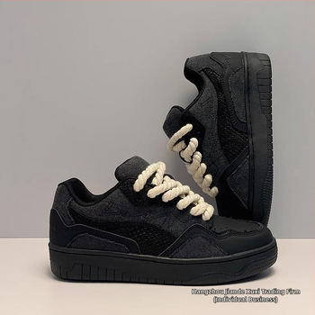 Ανδρικά αθλητικά παπούτσια φθινοπώρου Bread Casual All-match, μοντέρνα παπούτσια, μαύρα, Warrior, Χονγκ Κονγκ, μοντέρνα μάρκα, υψηλής ποιότητας, μοντέρνα, όμορφος σχεδιασμός, εξειδικευμένο