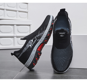 Ανδρικά Παπούτσια Crossborder Νέα Αναπνεόμενα Παπούτσια Mesh για Υπαίθριες Δραστηριότητες Ανδρικά Slip-on Lazy Ελαφριά Ανδρικά Παπούτσια με Χοντρή Σόλα