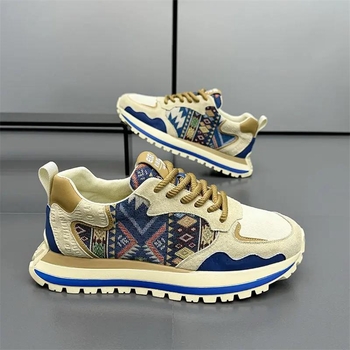 Νέα ανοιξιάτικα ανδρικά παπούτσια, μοντέρνα, τυπωμένα, κεντημένα αθλητικά, casual παπούτσια, άνετα, ψηλά παπούτσια με χοντρή σόλα, ανδρικά παπούτσια Torre