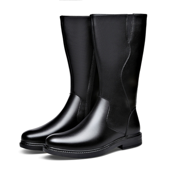 Zimske duge ležerne višenamjenske Martin čizme, moderne kožne čizme s bočnim patentnim zatvaračem, mekane i udobne muške viteške čizme s mekim dnom
