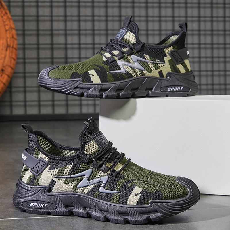 Cipele za muškarce, prekogranične 2025., nove leteće mrežaste cipele s mekim potplatom, neklizajuće tenisice, modne i moderne muške tenisice za trčanje