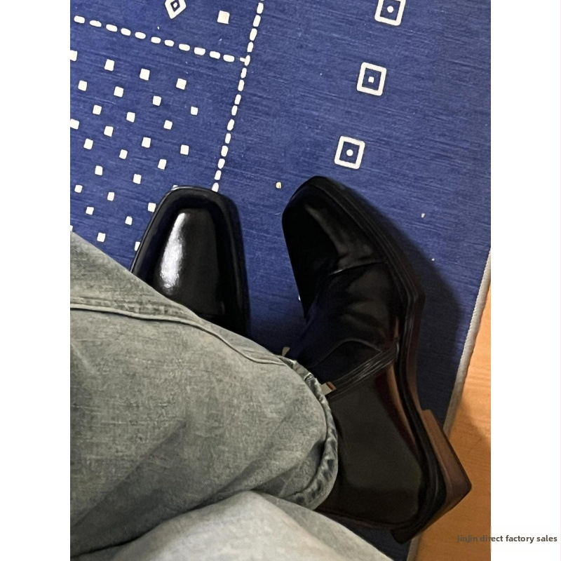 Високи ботуши Челси с остър връх, средна вътрешна височина, увеличаващи височината, мъжки ежедневни британски къси ботуши, мъжки цип, брокат